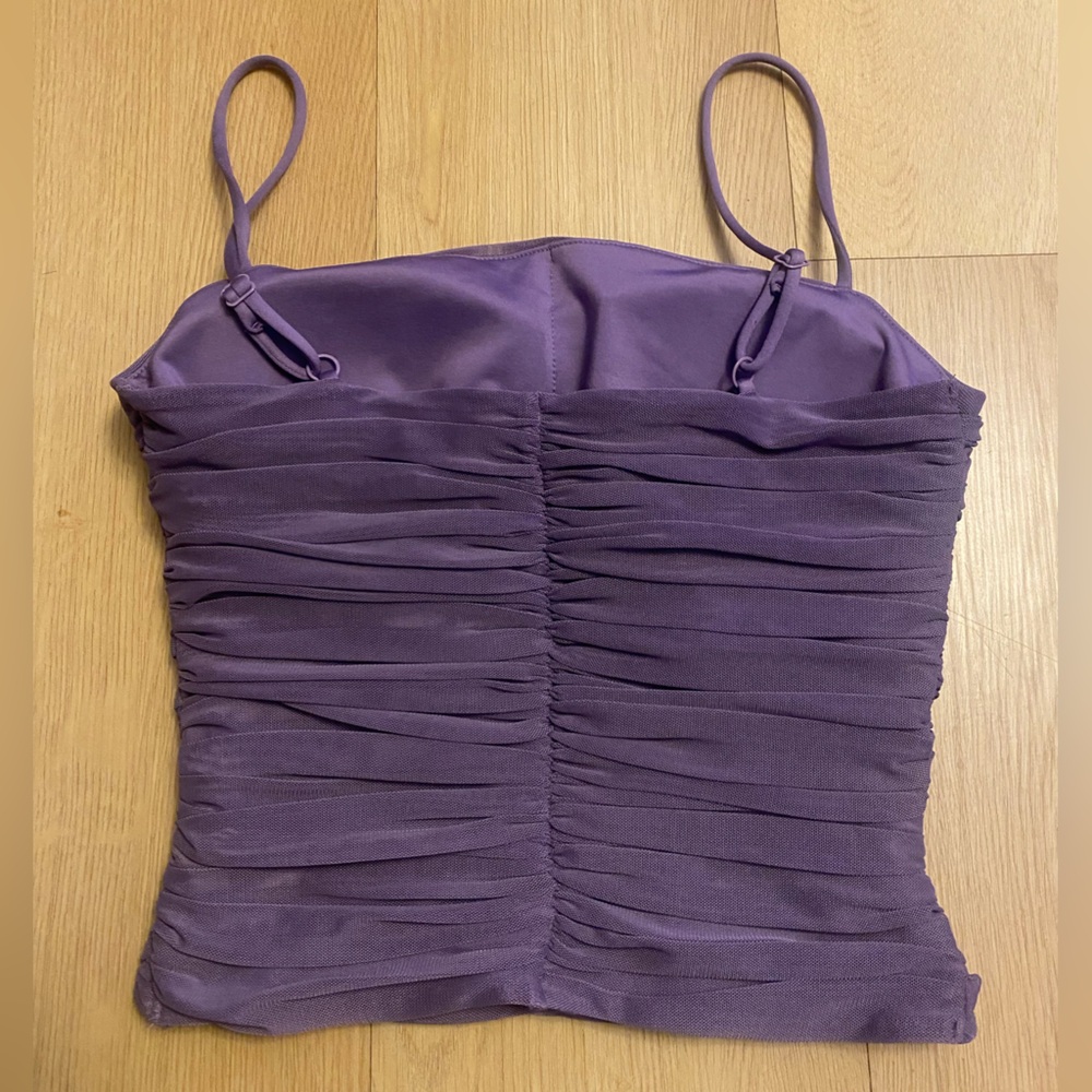 Express Purple Ruched Camisole - Picture 3 of 5